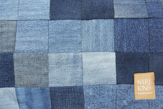 Checked Upcycled Jeans Laptop Sleeve - 13'' JLS13003
