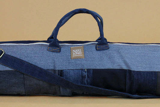Genanvendte jeans yogataske