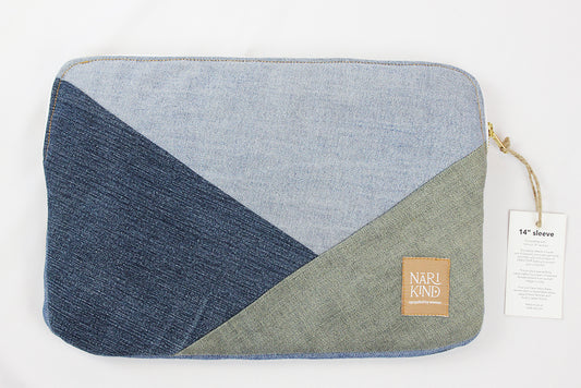 Angular Upcycled Jeans Laptop Sleeve - 14'' - JLS14001