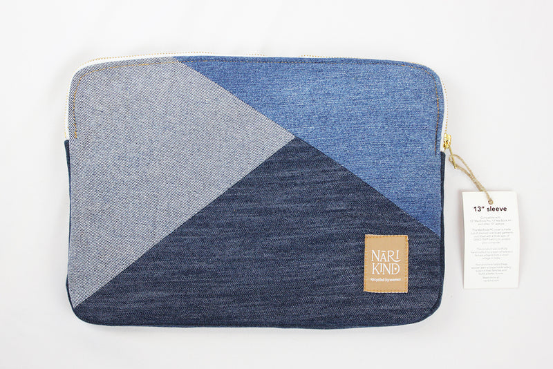 Angular Upcycled Jeans Laptop Sleeve - 13'' JLS13004