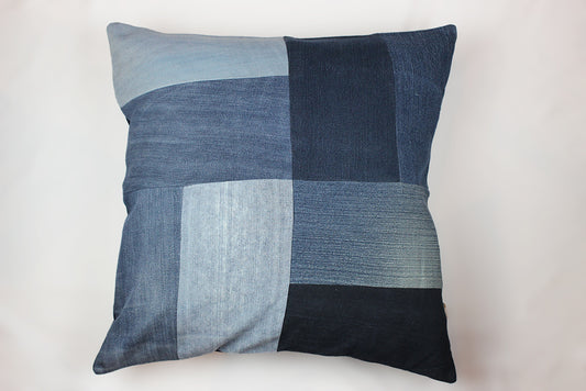 Jeans Patchwork Cushion Cover -  50 x 50 cm - JCC50001