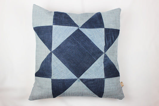 Jeans Patchwork Cushion Cover -  50 x 50 cm - JCC50003