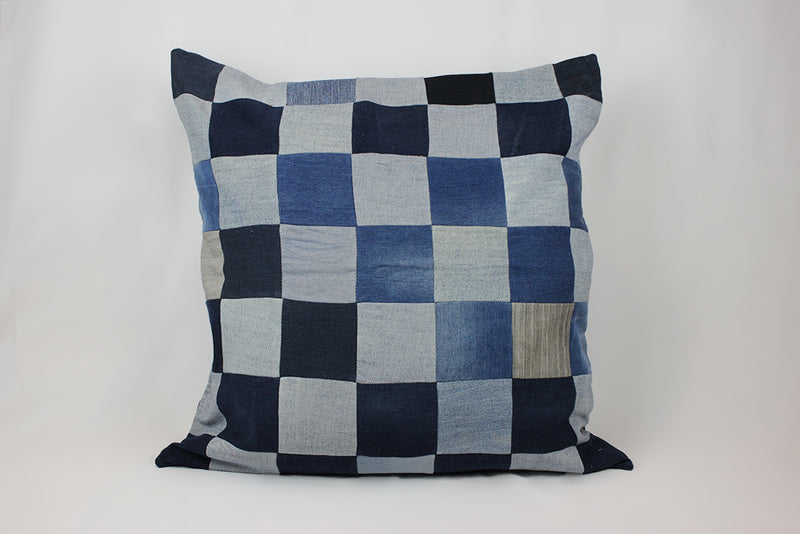 Jeans Patchwork Cushion Cover -  60 x 60 cm