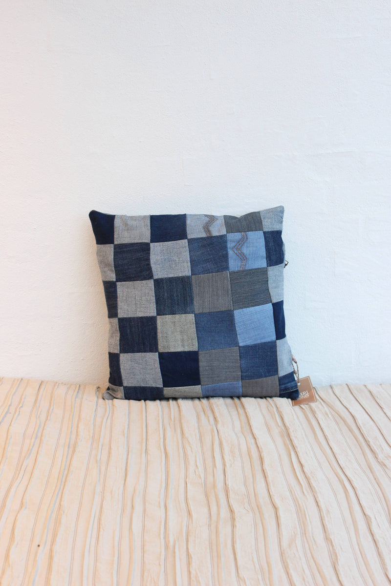 Jeans Patchwork Cushion Cover -  40 x 40 cm