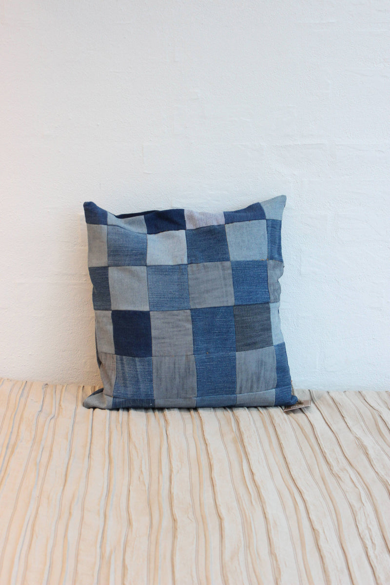 Jeans Patchwork Cushion Cover -  40 x 40 cm