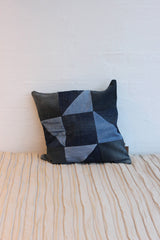 Jeans Patchwork Cushion Cover - Pinwheel - 40 x 40 cm