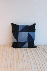 Jeans Patchwork Cushion Cover - Pinwheel - 40 x 40 cm